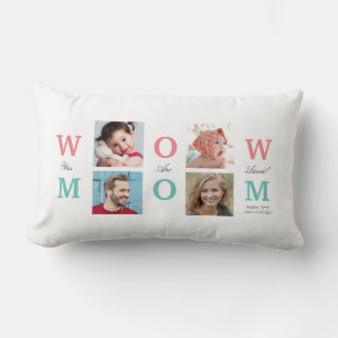 "Wow mama" Je bent geliefd, je 4 foto's personalis Kussen