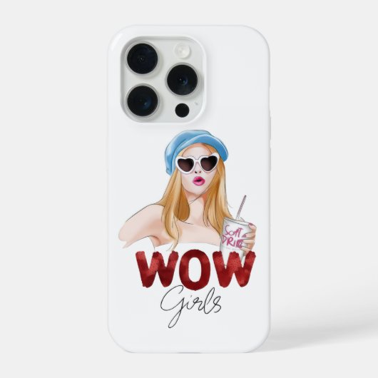 WOW Meisjes Aesthetische iPhone Hoesje | Trendy Gl 15 Pro Case (Achterkant)