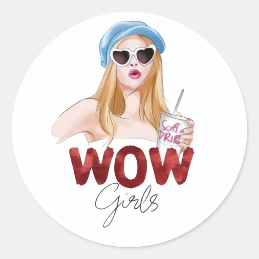 WOW Meisjes Esthetische Sticker | Cute Glitter Mod (Voorkant)