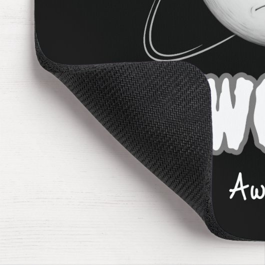 "Wow" moonface Black Mousepad Muismat (Hoek)
