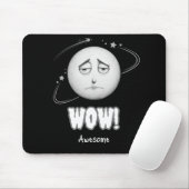 "Wow" moonface Black Mousepad Muismat (Met muis)