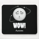 "Wow" moonface Black Mousepad Muismat (Voorkant)
