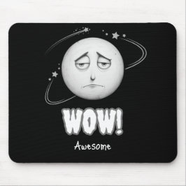 "Wow" moonface Black Mousepad Muismat