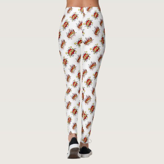 Wow Omg Retro Comic Strip Typography Leggings (Achterkant)