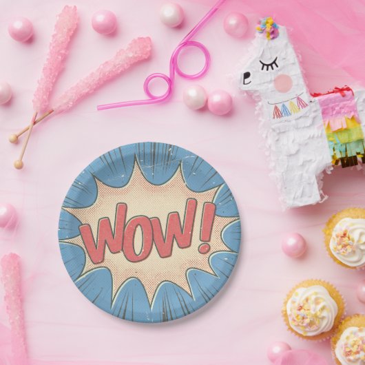 Wow! Papieren Bordje (Feest)