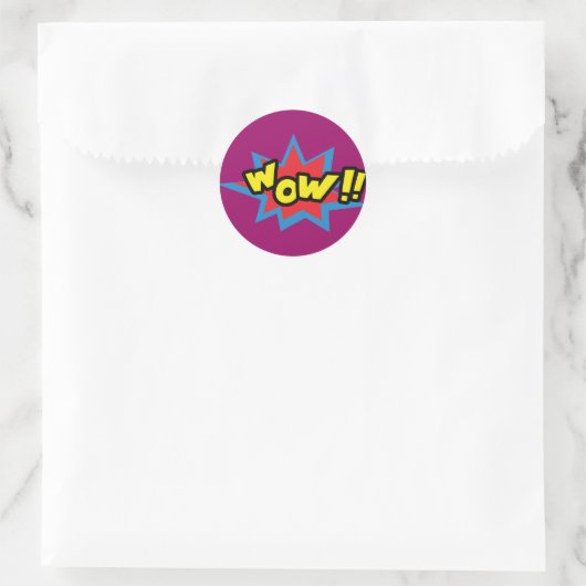 Wow Pop Kunst Ronde Sticker (Tas)