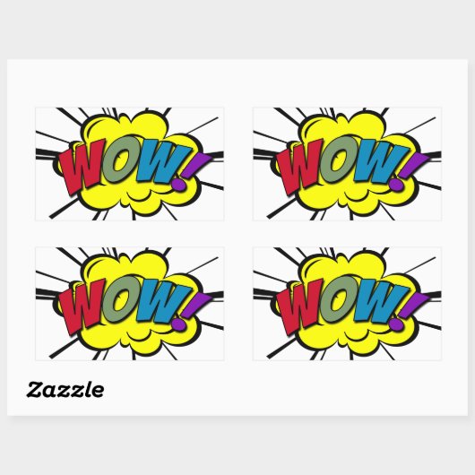 WOW! RECHTHOEKIGE STICKER (Vel)
