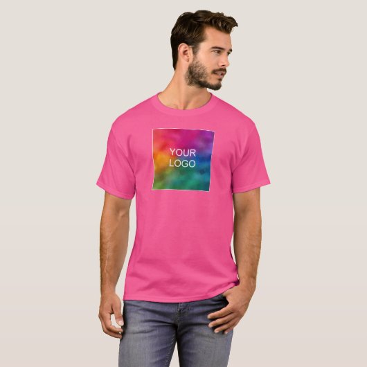 Wow roze Sjabloon Upload Bedrijf Logo Mannen Moder T-shirt (Voorkant volledig)
