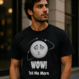 "Wow" sarcastische grafische maanface T-shirt