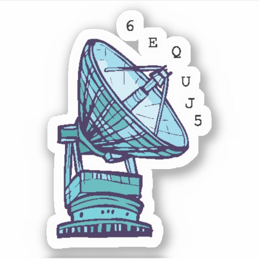 Wow! SETI-signaal 6EQUJ5 8/15/77 Sticker (Voorkant)