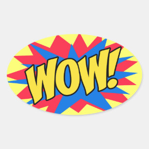 WOW spannend Ovale Sticker