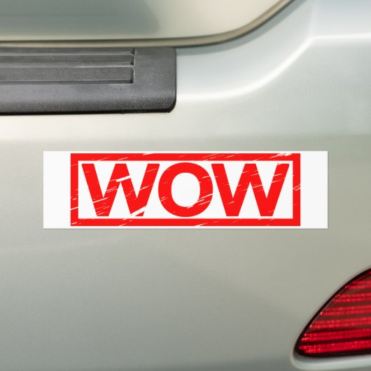 Wow Stempel Bumpersticker (Op auto)