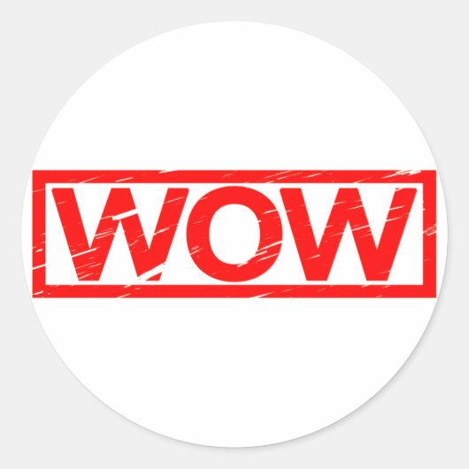 Wow Stempel Ronde Sticker (Voorkant)