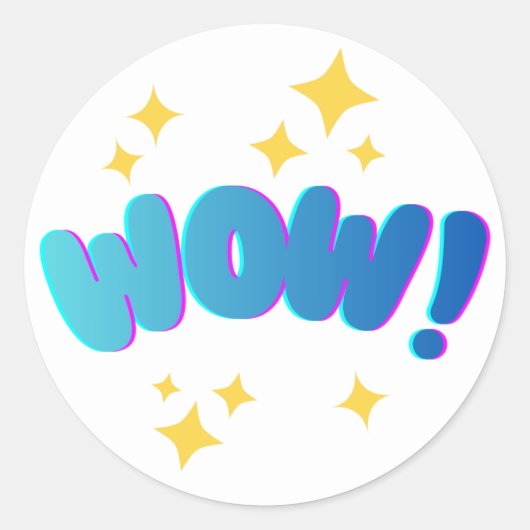 “WOW!” Stimuleringssticker Ronde Sticker (Voorkant)