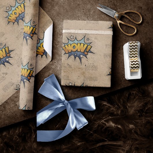 WOW!  stripboek Steampunk Pop Cadeaupapier