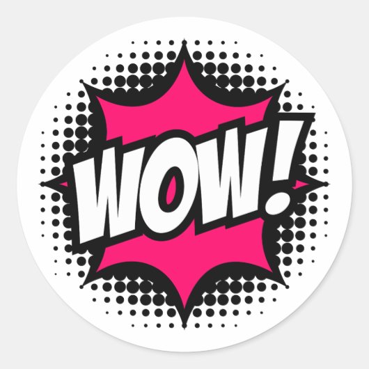 WOW! Stripboekstijl Ronde Sticker (Voorkant)