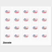 WOW USA Free Day T Classic shirt Vierkante Sticker (Vel)
