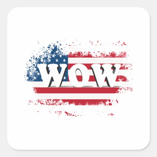 WOW USA Free Day T Classic shirt Vierkante Sticker (Voorkant)