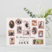 Wow wat een jaar | Familie Fotogalerij Muur Feestdagenkaart (Staand voorkant)