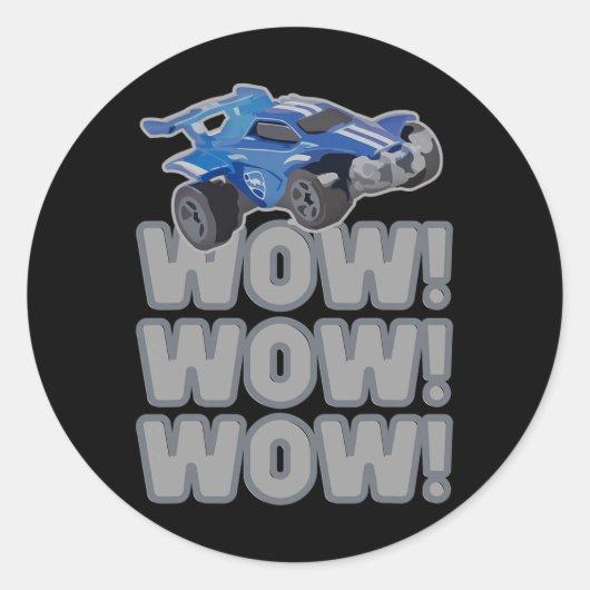 Wow! Wow! Wow! Raket Voetbalspel Ronde Sticker (Voorkant)