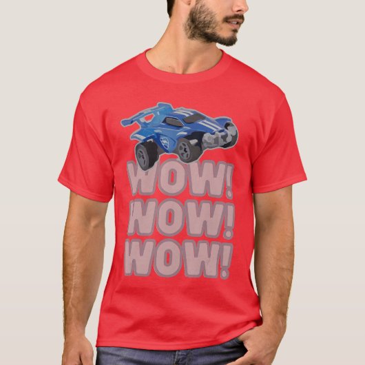 Wow Wow Wow Rocket Voetbalspel cadeau T-shirt (Voorkant)