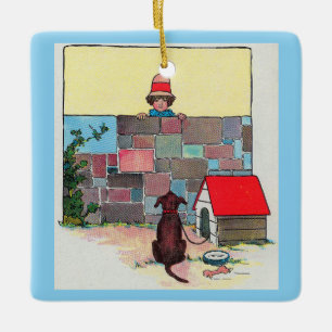 Wow-wow-wow! Wiens hond bent u? kinderrijmpje Keramisch Ornament