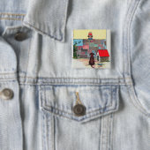 Wow-wow-wow! Wiens hond bent u? kinderrijmpje Vierkante Button 5,1 Cm (In situ)