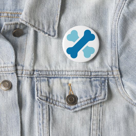 Wowoland Dog Bone Cross Logo in Button (In situ)