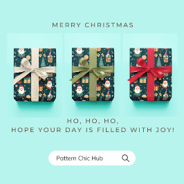 WP01 Kerstman Kerstboom Geschenkdozen Groen Cadeaupapier