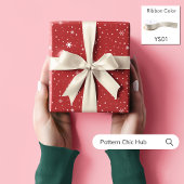 WP06 Sneeuwvlok Kerst Rood Modern Elegant Cadeaupapier