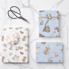 WP Blue | Boy Oh Boy op  speelgoed Inpakpapier Vel