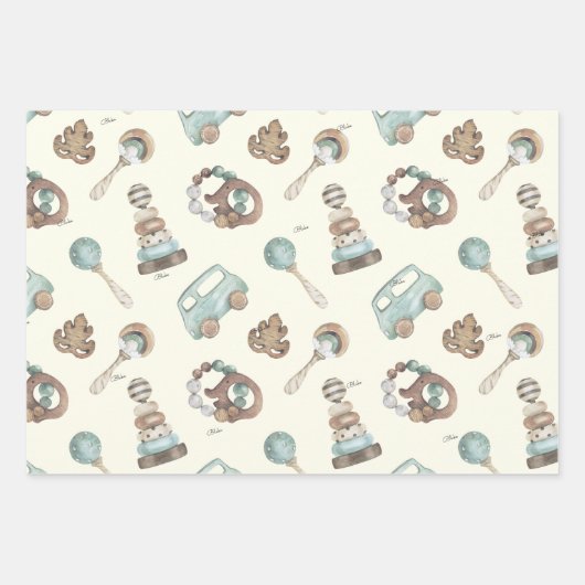 WP Boho | Namen op (2)  speelgoed Inpakpapier Vel (Voorkant 2)