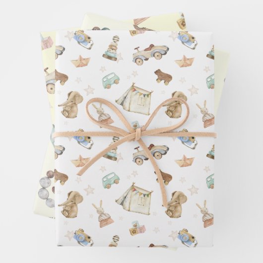 WP Boho | Namen op (2)  speelgoed Inpakpapier Vel (In situ)