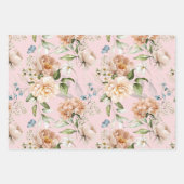 WP | Dutch Stilleven Bloemen op Bleke Pinks Inpakpapier Vel (Voorkant 3)