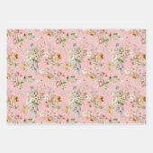 WP | Dutch Stilleven Bloemen op Bleke Pinks Inpakpapier Vel (Voorkant)