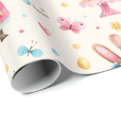 WP | Naam, Jongen Meisje Paashaas Taart Eieren Cadeaupapier (Rol Hoek)