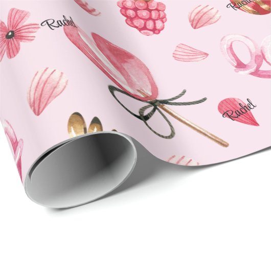 WP | Naam, Snoep & Harten 30-in door 6ft Valentijn Cadeaupapier (Rol Hoek)