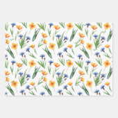 WP | Namen 3 Kleurrijke 19x29 Waterverf Wildflower Inpakpapier Vel (Voorkant 3)