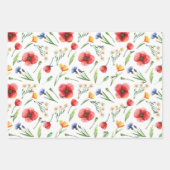 WP | Namen 3 Kleurrijke 19x29 Waterverf Wildflower Inpakpapier Vel (Voorkant)