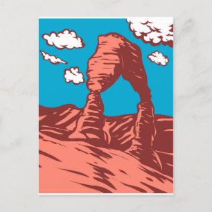 WPA Art Delicate Arch in het Arches National Park Feestdagenkaart