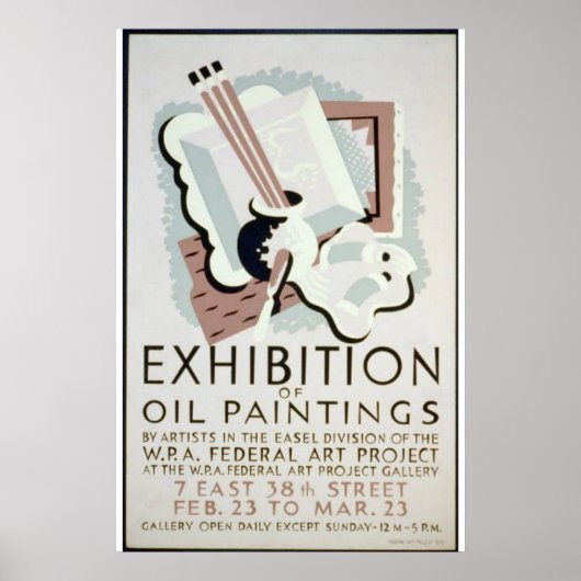  WPA Art Exhibition c. 1930-1950 Poster (Voorkant)