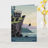 WPA art funny customizable birthday card Kaart (Gele Bloem)