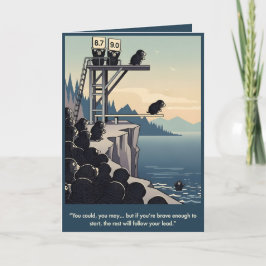 WPA art funny motivational slogan card Kaart