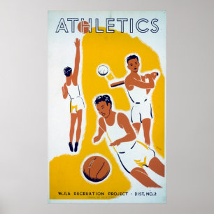 WPA Athletics Basketball Baseball Poster