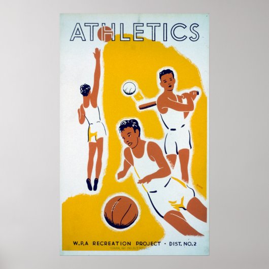 WPA Athletics Basketball Baseball Poster (Voorkant)
