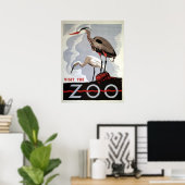 WPA Bezoek de Heron van Zoo en Egret Poster (Thuiskantoor)