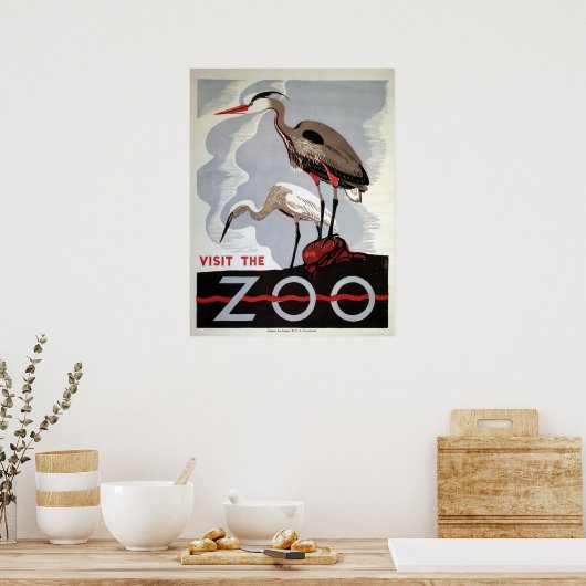  WPA Bezoek de Heron van Zoo en Egret Poster (Keuken)