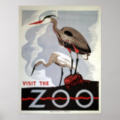 WPA Bezoek de Heron van Zoo en Egret Poster (Voorkant)