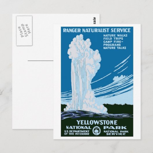  WPA-Briefkaart "Yellowstone National Park" Briefkaart (Voorkant / Achterkant)