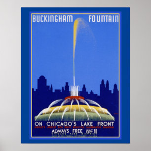 WPA Buckingham Fountain Chicago Ill Poster
